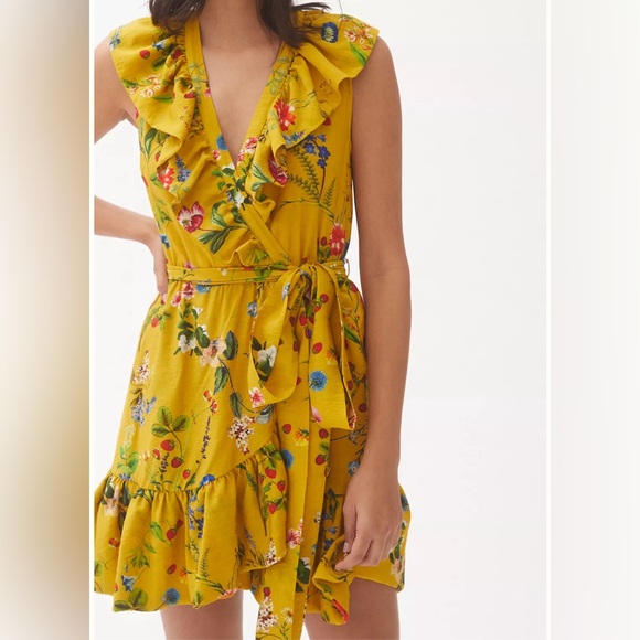 Anthropologie Maeve Floral-Wrap Mini Dress NWT - Picture 5 of 13
